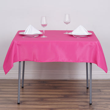 Add Elegance to Your Event with the Fuchsia Square Seamless Polyester Tablecloth
