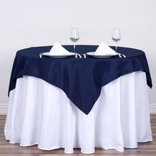54 Inch Polyester Navy Blue Square Tablecloth