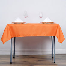 54 Inch Orange Square Polyester Table Overlay