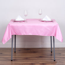 54 Inch Pink Square Polyester Tablecloth