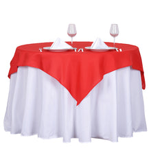 Red Square Polyester Table Overlay 54 Inch