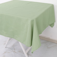 54 Inch Polyester Washable Square Tablecloth in Sage Green