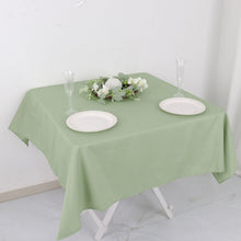 54 Inch Polyester Square Washable Table Overlay in Sage Green Color