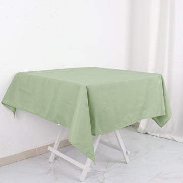 Create a Chic and Elegant Table Setting with the Sage Green Square Seamless Polyester Tablecloth