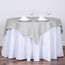 54 Inch Polyester Silver Square Tablecloth