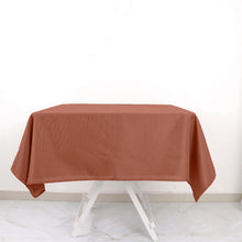 Terracotta (Rust) Square Seamless Polyester Table Overlay, Reusable Linen - 54inch