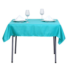 Turquoise Polyester Square Tablecloth 54 Inch