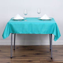 54 Inch Polyester Turquoise Square Tablecloth