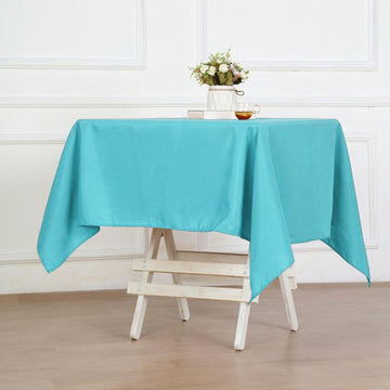 Add Elegance to Your Event with a Turquoise Square Polyester Tablecloth