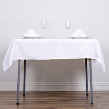 54 Inch White Square Polyester Tablecloth