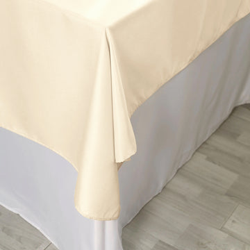 Create a Timeless and Elegant Ambiance with the Beige Square Seamless Polyester Tablecloth