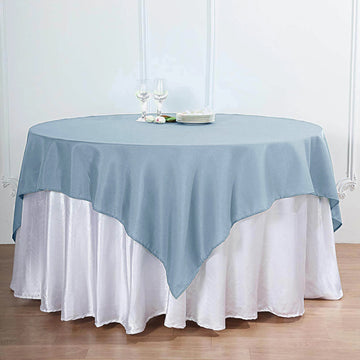 Create a Memorable Event with the Dusty Blue Square Table Overlay