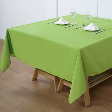 Elevate Your Dining Experience with the Apple Green Square Polyester Tablecloth