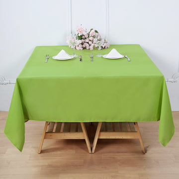 Add Elegance to Your Event with the Apple Green Square Polyester Tablecloth