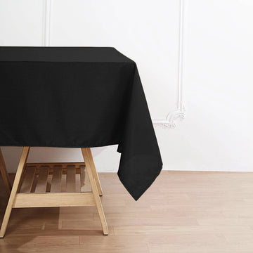 Versatile and Durable Black Premium Seamless Polyester Square Tablecloth