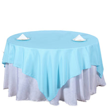 70 Inch Polyester Square Table Overlay In Blue