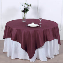 70 Inch Square Polyester Table Overlay in Burgundy