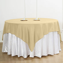 70 Inch Square Champagne Table Overlay Polyester 