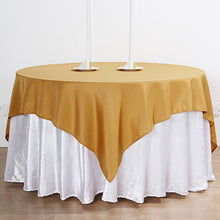 Gold Square Table Overlay 70 Inch Polyester