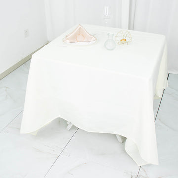 Easy to Clean and Care for Ivory Premium Seamless Polyester Tablecloth