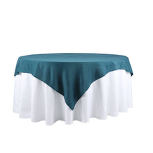 Peacock Teal Table Overlay 70 Inches Square