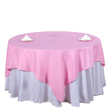 70 Inch Pink Square Table Overlay In Polyester