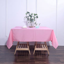Polyester Pink Square Table Cover 70 Inch