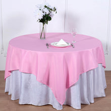 Square Table Overlay 70 Inch Pink Polyester