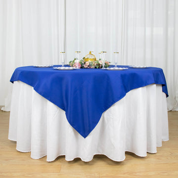 Create a Stylish Ambiance with the Royal Blue Premium Seamless Polyester Square Table Overlay
