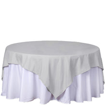 Square Polyester Table Overlay In Silver 70 Inch