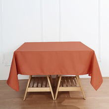 Washable 70 Inch Terracotta Square Durable Linen Polyester Tablecloth 