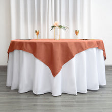 Terracotta (Rust) Square Seamless Polyester Table Overlay Linen Overlay - 70inch