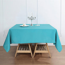70 Inch Square Turquoise Polyester Tablecloth