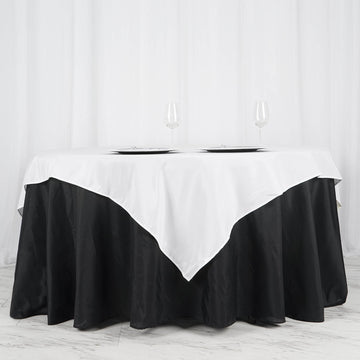 Create a Stunning Event with a White Square Polyester Table Overlay