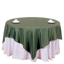 Olive Green Polyester Square Table Overlay 70 Inch