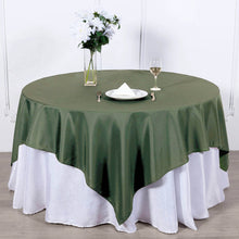 70 Inch Square Table Overlay In Olive Green Polyester