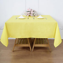 70 Inch Yellow Polyester Square Tablecloth