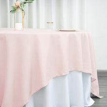 Square Polyester Table Overlay 90 Inch Rose Gold Blush Seamless