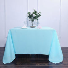 Square Polyester Tablecloth 90 Inch Blue Seamless