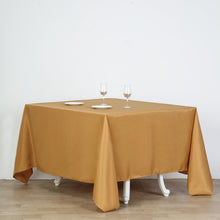 90 inches Gold Square Polyester Tablecloth