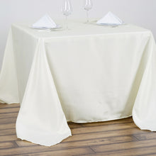 90 Inch Ivory Square Seamless Polyester Tablecloth