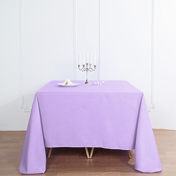 Elegant Lavender Lilac Seamless Square Polyester Tablecloth 90"x90"