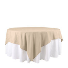 90 Inch Nude Polyester Table Overlay Square