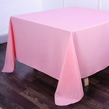 90 Inch Pink Seamless Square Polyester Table Overlay