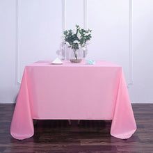 90 Inch Square Pink Tablecloth Polyester Seamless