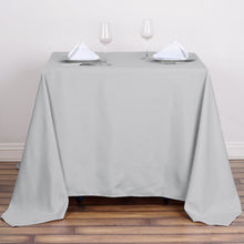 90 inch Silver Square Polyester Table Overlay