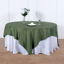 Olive Green Polyester Square Table Overlay Seamless 90 Inch