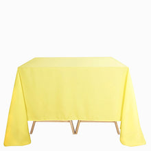 Yellow 90 Inch Seamless Polyester Square Tablecloth