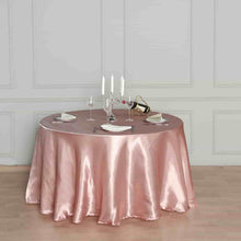 108 Inch Round Dusty Rose Satin Tablecloth
