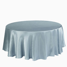 Round Dusty Blue Tablecloth 108 Inch Satin Material